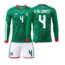 adult unisex Mexico Soccer Uniform Suit 4 Edson Alvarez Jersey Set Home 2026 Green Long-Sleeve