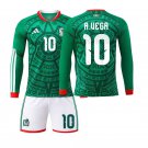 adult unisex Mexico Soccer Uniform Suit 10 Alexis Vega Jersey Set Home 2026 Green Long-Sleeve