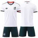 adult & kids Mexico Soccer Team Uniform Suit Blank Jersey Set Away 2026 White Activewear