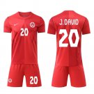 adult & kids Canada Soccer Team Uniform Suit 20 Jonathan David Jersey Set Home 2026 Red Activewear
