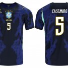adult & kids Brazil National Soccer Team Uniform 5 Bruno Guimaraes Jersey Away 2026 Blue Activewear