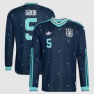 adult unisex Germany Soccer Team Uniform 5 Groß Jersey Away 2026 Navy Long-Sleeve Activewear