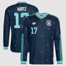adult unisex Germany National Soccer Team Uniform 17 Florian Wirtz Jersey Away 2026 Navy Long-Sleeve