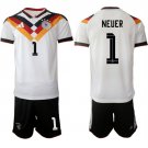 adult & kids Germany Soccer Team Uniform Suit 1 NEUER Jersey Set Home 2026 White Activewear