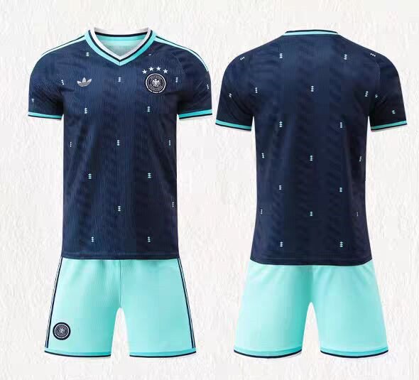 adult & kids Germany Soccer Team Uniform Suit Blank Jersey Set Away Stadium 2026 Navy Activewear