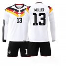 adult & kids Germany Soccer Uniform Suit 13 Thomas Müller Jersey Set Home 2026 White Long-Sleeve