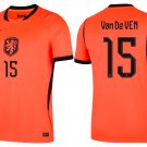 adult & kids Netherlands Soccer Uniform 15 Micky Van De Ven Jersey Home 2026 Orange Activewear