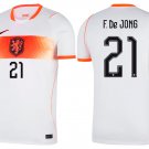 adult & kids Netherlands Soccer Uniform 21 Frenkie De Jong Jersey Away 2026 White Activewear