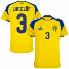 adult & kids Sweden National Soccer Uniform 3 Victor Lindelöf Jersey Home 2026 Yellow Activewear