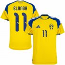 adult & kids Sweden National Soccer Uniform 11 Anthony Elanga Jersey Home 2026 Yellow Activewear