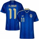 adult unisex Sweden National Soccer Team Uniform 11 Anthony Elanga Jersey Away 2026 Blue Activewear