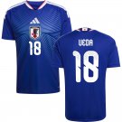 adult & kids Japan National Soccer Uniform 18 Ayase Ueda Jersey Home Stadium 2026 Blue Activewear