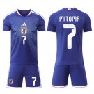 adult & kids Japan National Soccer Uniform Suit 7 Kaoru Mitoma Jersey Set Home 2026 Blue Activewear