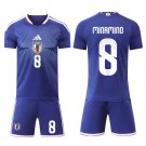 adult & kids Japan National Soccer Uniform Suit 8 Takumi Minamino Jersey Set 2026 Home Activewear