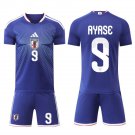 adult & kids Japan National Soccer Uniform Suit 9 Ayase Jersey Set Home Stadium 2026 Blue Activewear