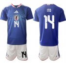 adult & kids Japan National Soccer Uniform suit 14 Junya Ito Jersey set 2026 Home Activewear kit