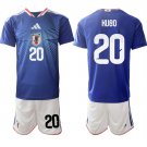 adult & kids Japan National Soccer Uniform Suit 20 KUBO Jersey Set Home Stadium 2026 Blue Activewear