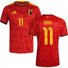 adult & kids Belgium National Soccer Uniform 11 Jeremy Doku Jersey Home Stadium 2026 Red Activewear