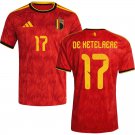 adult & kids Belgium National Soccer Uniform 17 Charles De Ketelaere Jersey Home 2026 Red Activewear