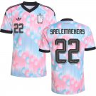 adult & kids Belgium National Soccer Team Uniform 22 SAELEMAEKERS Jersey Away 2026 Pink Activewear