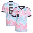 adult & kids Belgium National Soccer Team Uniform 6 Onana Jersey Away Stadium 2026 Pink Activewear