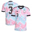 adult & kids Belgium National Soccer Team Uniform 3 Theate Jersey Away Stadium 2026 Pink Activewear
