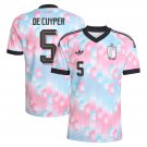 adult & kids Belgium National Soccer Uniform 5 De Cuyper Jersey Away Stadium 2026 Pink Activewear