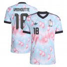 adult & kids Belgium National Soccer Uniform 18 Vanhoutte Jersey Away Stadium 2026 Pink Activewear