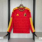 adult unisex Belgium National Soccer Team Uniform Blank Jersey Home 2026 Red Long-Sleeve Activewear