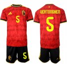 adult & kids Belgium National Soccer Uniform Suit 5 UEATONGHEN Jersey Set Home 2026 Red Activewear