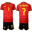 adult & kids Belgium National Soccer Uniform Suit 7 De Bruyne Jersey Set Home 2026 Red Activewear