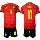 adult & kids Belgium National Soccer Team Uniform Suit 11 DOKU Jersey Set Home 2026 Red Activewear