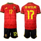 adult & kids Belgium National Soccer Uniform Suit 17 DE KETELAE Jersey Set Home 2026 Red Activewear