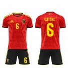 adult & kids Belgium National Soccer Team Uniform Suit 6 Witsel Jersey Set Home 2026 Red Activewear