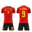 adult & kids Belgium National Soccer Uniform Suit 9 Romelu Lukaku Jersey Set Home 2026 Activewear