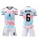 adult & kids Belgium National Soccer Team Uniform Suit 6 Witsel Jersey Set Away 2026 Pink Activewear