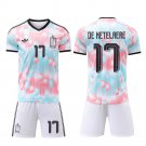 adult & kids Belgium National Soccer Uniform Suit 17 DE KETELAE Jersey Set Away 2026 Pink Activewear