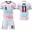 adult & kids Belgium National Soccer Team Uniform Suit 11 DOKU Jersey Set Away 2026 Pink Activewear