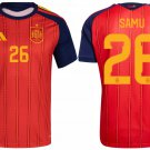 adult & kids Spain National Soccer Team Uniform 26 Samu Jersey Home Stadium 2026 Red Activewear