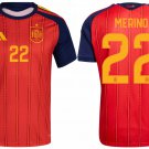 adult & kids Spain National Soccer Team Uniform 22 Merino Jersey Home Stadium 2026 Red Activewear