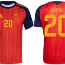 adult & kids Spain National Soccer Team Uniform 20 Baena Jersey Home Stadium 2026 Red Activewear