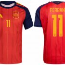adult & kids Spain National Soccer Team Uniform 11 Ferran Jersey Home Stadium 2026 Red Activewear