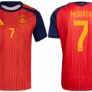 adult & kids Spain National Soccer Team Uniform 7 Morata Jersey Home Stadium 2026 Red Activewear
