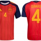 adult & kids Spain National Soccer Team Uniform 4 Cubarsi Jersey Home Stadium 2026 Red Activewear