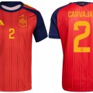 adult & kids Spain National Soccer Team Uniform 2 Carvajal Jersey Home Stadium 2026 Red Activewear