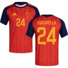 adult & kids Spain National Soccer Team Uniform 24 CUCURELLA Jersey Home Stadium 2026 Red Activewear