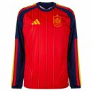 adult & kids Spain National Soccer Team Uniform Blank Jersey Home 2026 Red Long-Sleeve Activewear