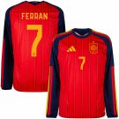 adult & kids Spain National Soccer Uniform 7 Ferran Jersey Home 2026 Red Long-Sleeve Activewear