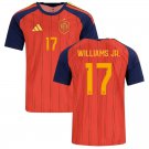adult & kids Spain National Soccer Team Uniform 17 Nico Williams jr. Jersey Home 2026 Red Activewear