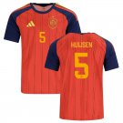 adult & kids Spain National Soccer Uniform 5 Dean Huijsen Jersey Home Stadium 2026 Red Activewear